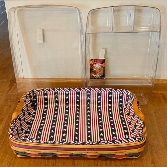 Longaberger 2000 Basket All American 4th of July Serving Tray Combo Lot